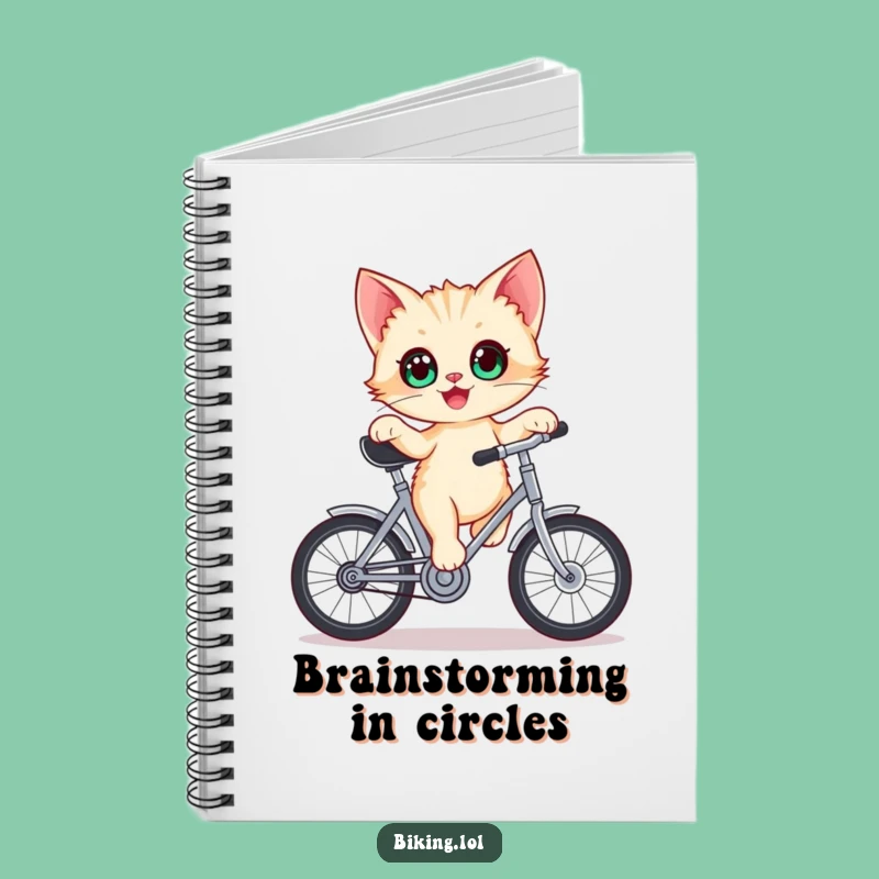 Funny Kitten Bike Notebook - Delighted Balance Journal