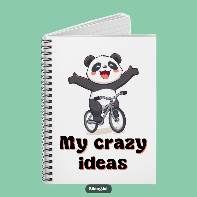 Funny Panda Bicycle Notebook - Joyous Downhill Journal