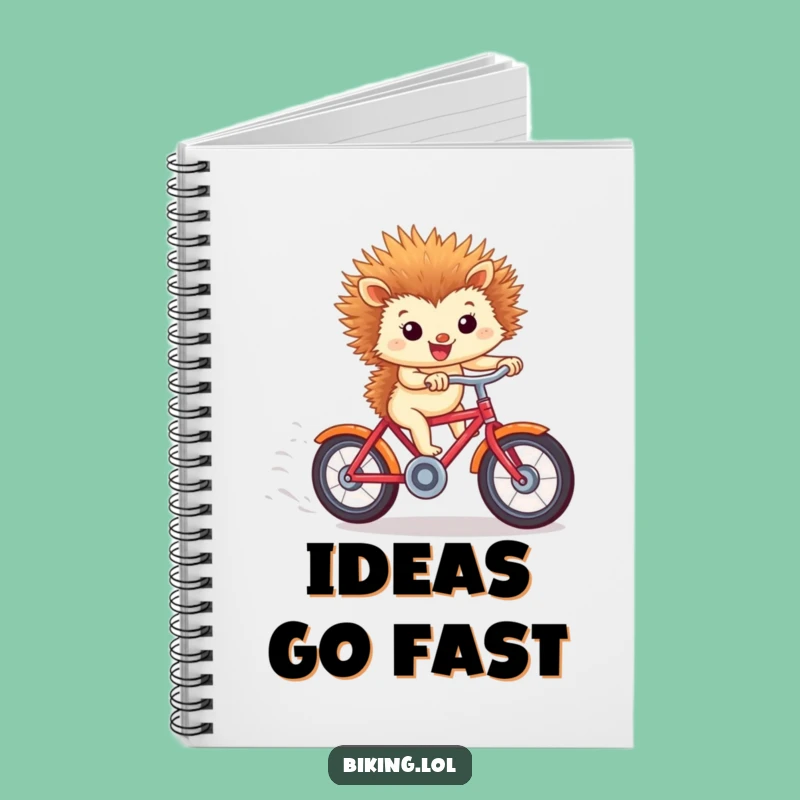 Funny Hedgehog Bicycle Notebook: Tiny Racer's Journal Gift