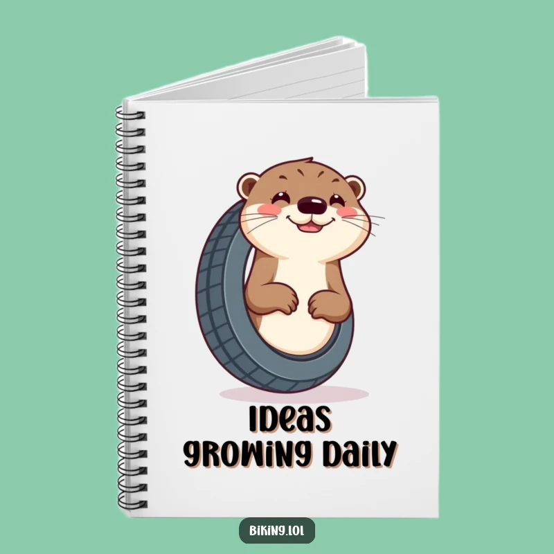 Funny Otter Tire Notebook - Enthusiastic Pumping Journal