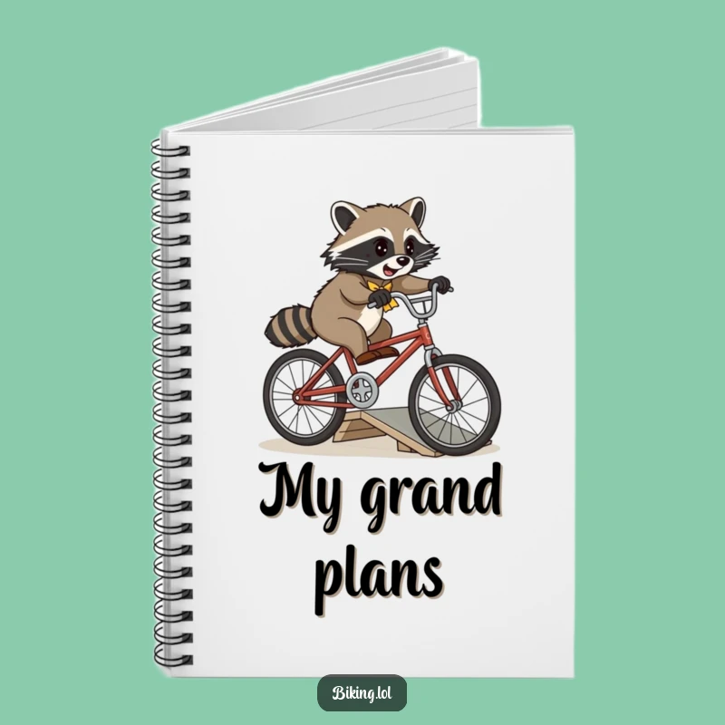 Funny Raccoon Bike Jump Notebook - Jot Down Your Adventures