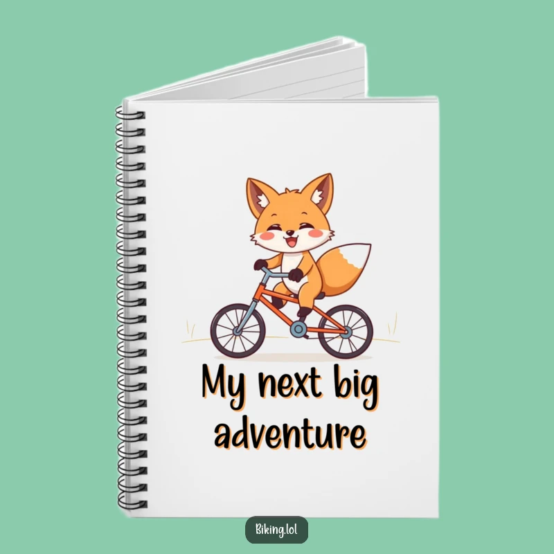 Funny Fox Bicycle Notebook - Joyful Downhill Ride Journal
