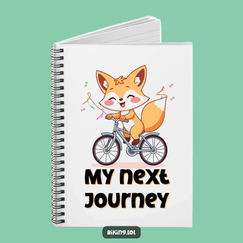 Funny Fox Bicycle Notebook - Jot Down Your Joyful Adventures!