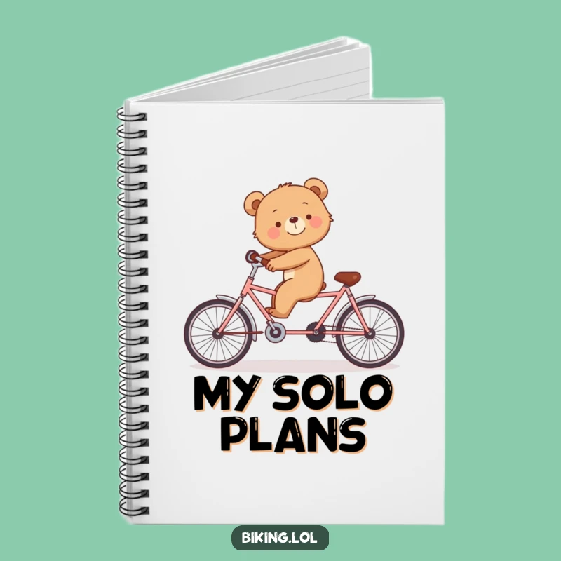 Funny Bear Cub Tandem Notebook - Adorable Journal for Bike Enthusiasts