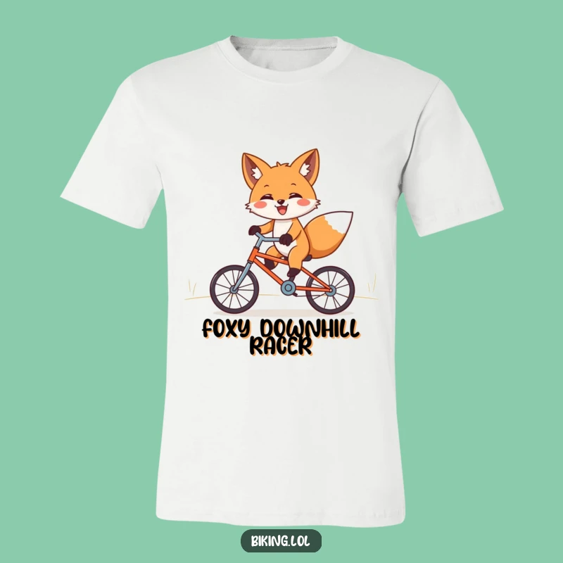 Funny Fox Bicycle T-Shirt - Joyful Downhill Ride Graphic Tee