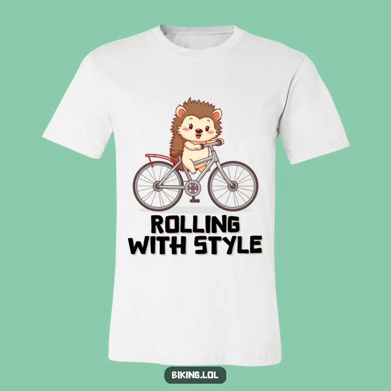 Funny Hedgehog Bicycle T-Shirt: Quirky Ride Tee, Perfect Gift