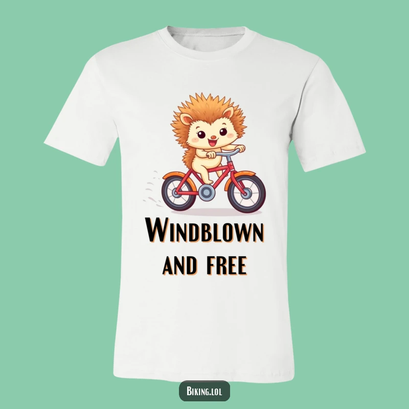Funny Hedgehog Bicycle T-Shirt: Tiny Downhill Racer Tee for Laughs