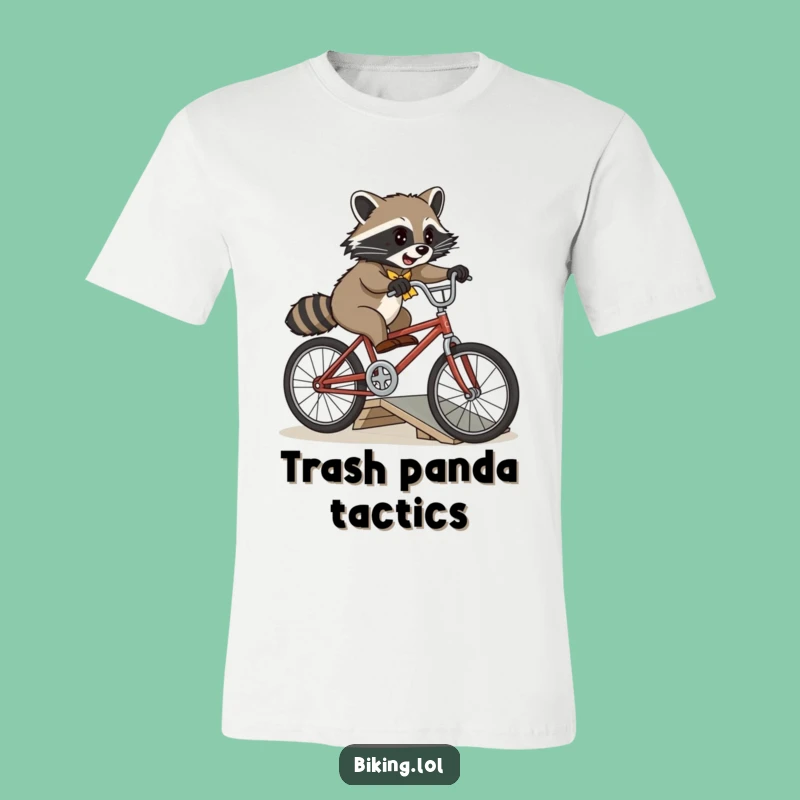 Funny Raccoon Bike Jump T-Shirt - Hilarious Vintage Cycling Tee