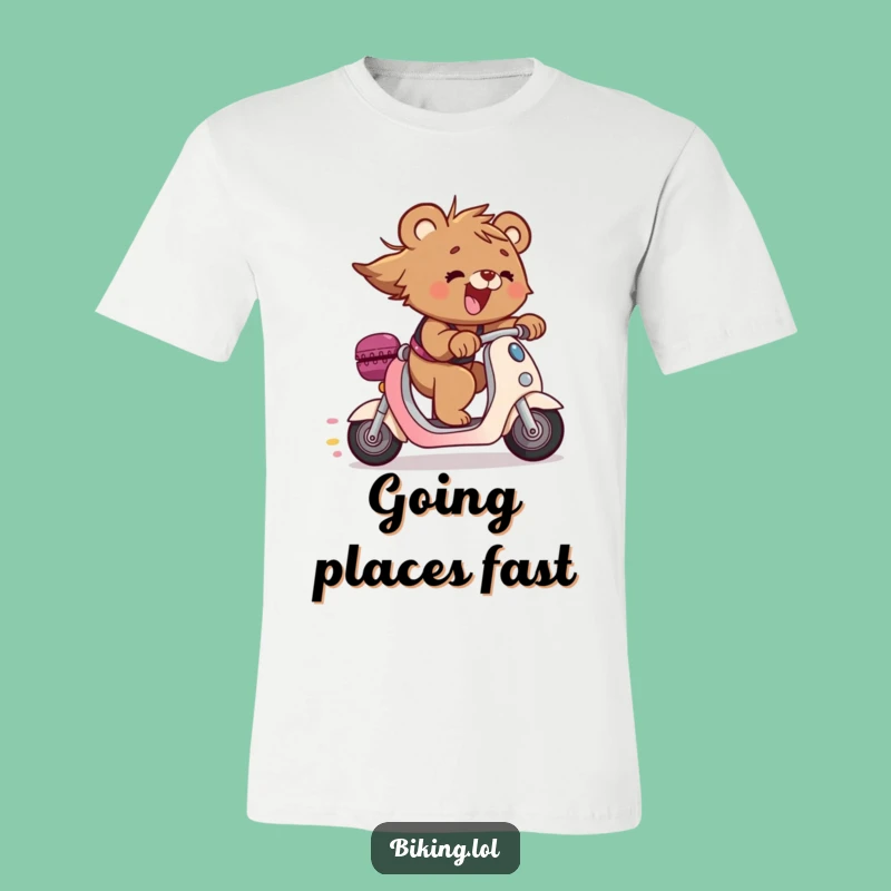 Funny Bear Cub Scooter T-Shirt: Exhilarated Rider, Ideal Funny Gift for Speed Demons
