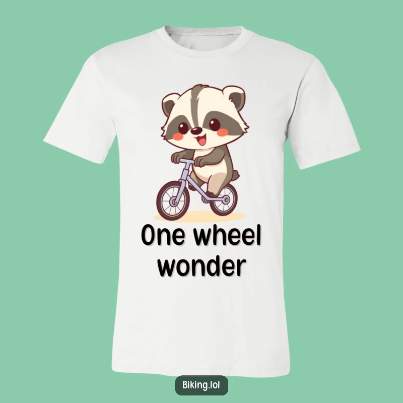 Funny Badger Unicycle T-Shirt: Happy Rider Tee for Smiles