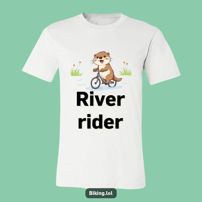 Funny Otter Bicycle T-Shirt: Wear Your Joyful Glide with Pride