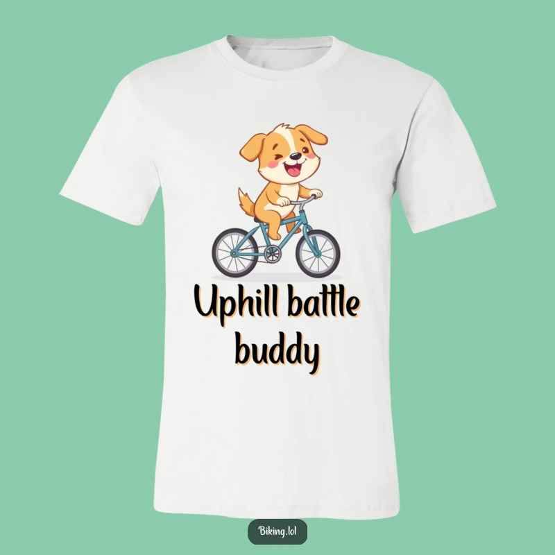 Funny Dog Bicycle T-Shirt: Determined Journey Humor Tee