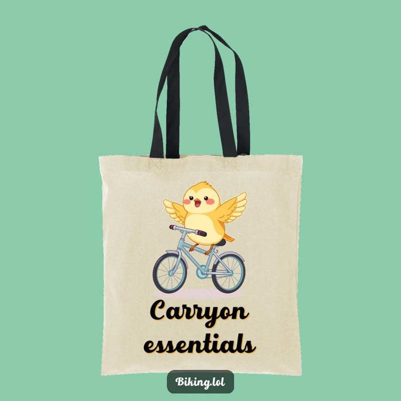 Funny Chickadee Bicycle Tote Bag - Carry Charm with this Tiny Bird's Cycling Bag Gift