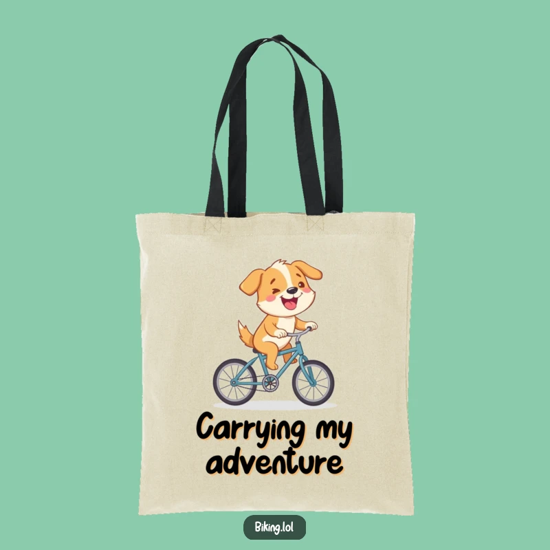 Funny Dog Bicycle Tote Bag: Joyful Journey & Humor Accessory