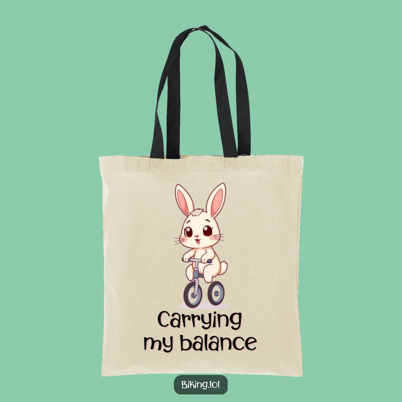 Funny Bunny Unicycle Tote Bag: Carry Your Courage, Practical Funny Gift