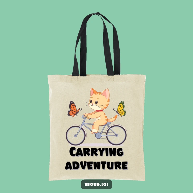 Funny Cat Tandem Bike Tote Bag: Hilarious & Adventurous Gift!