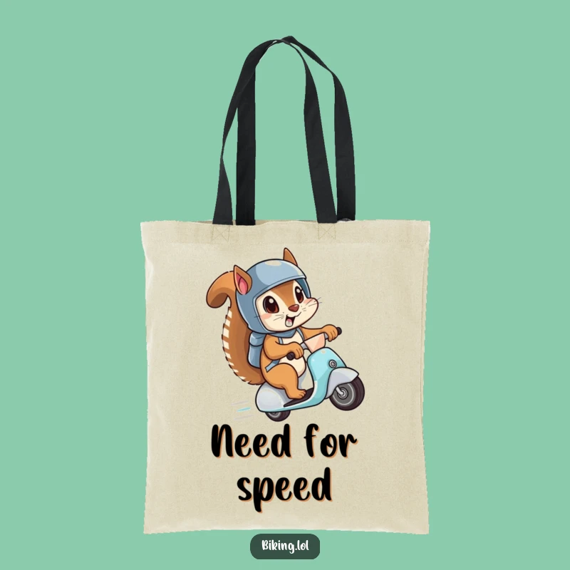 Funny Squirrel Scooter Tote Bag: Carry Your Essentials with Hilarious Speed and Style!
