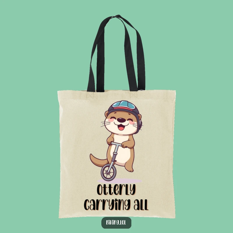 Funny Otter Unicycle Tote Bag: Juggling Cyclist Accessory, Great Funny Gift