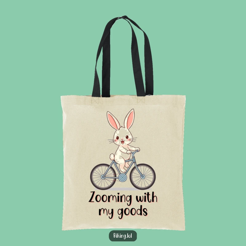 Funny Rabbit Downhill Tote Bag: Cheerful Rider Accessory, Great Funny Gift